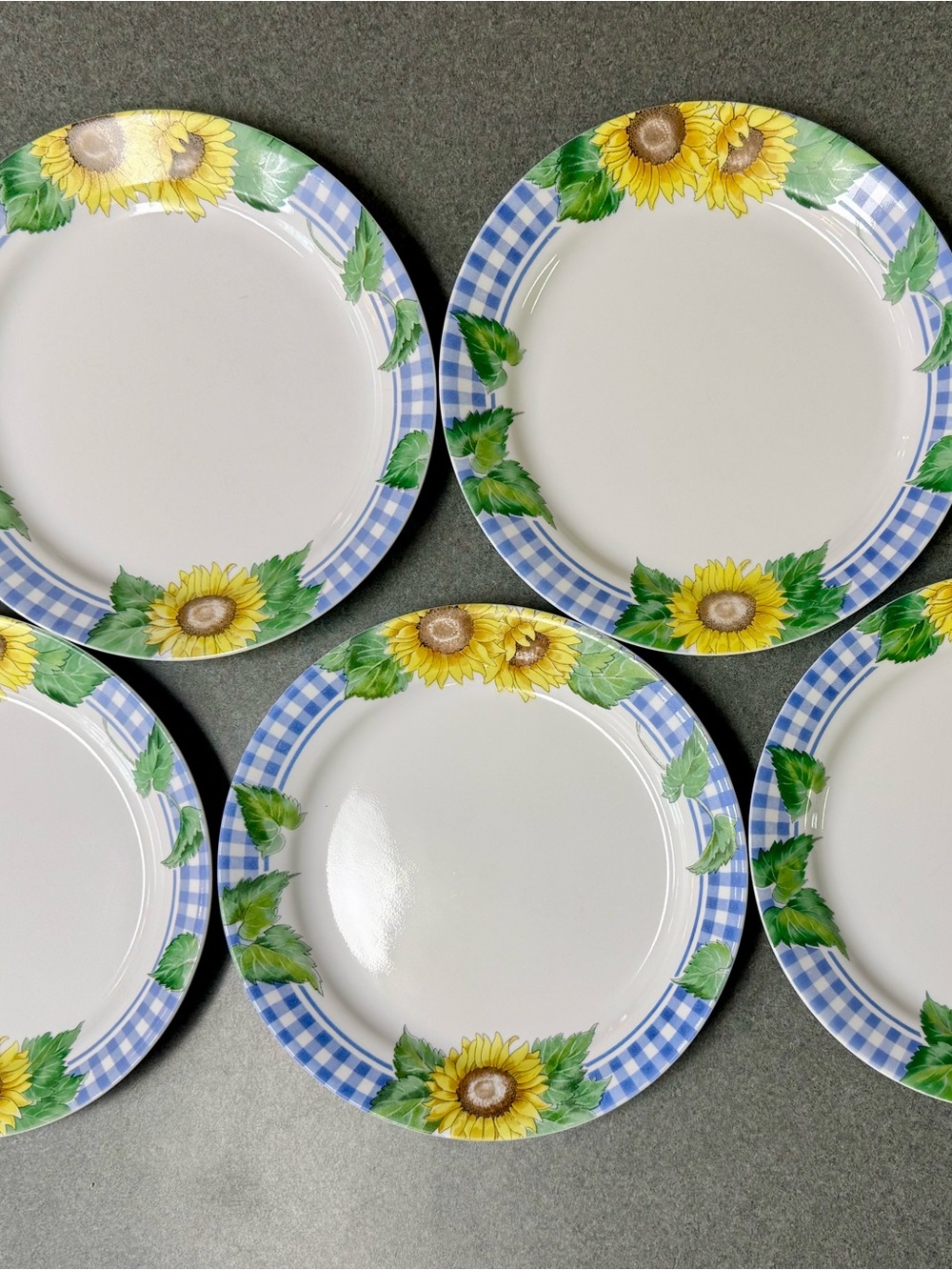 Vintage Sunflower Corelle Dinner Plates (set of 5)